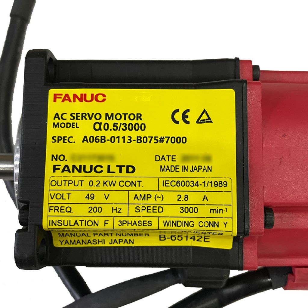 EASYCNC ONLINE SHOPPING A06B-0113-B075#7000 Fanuc AC Servo Motor a0.5/ ...
