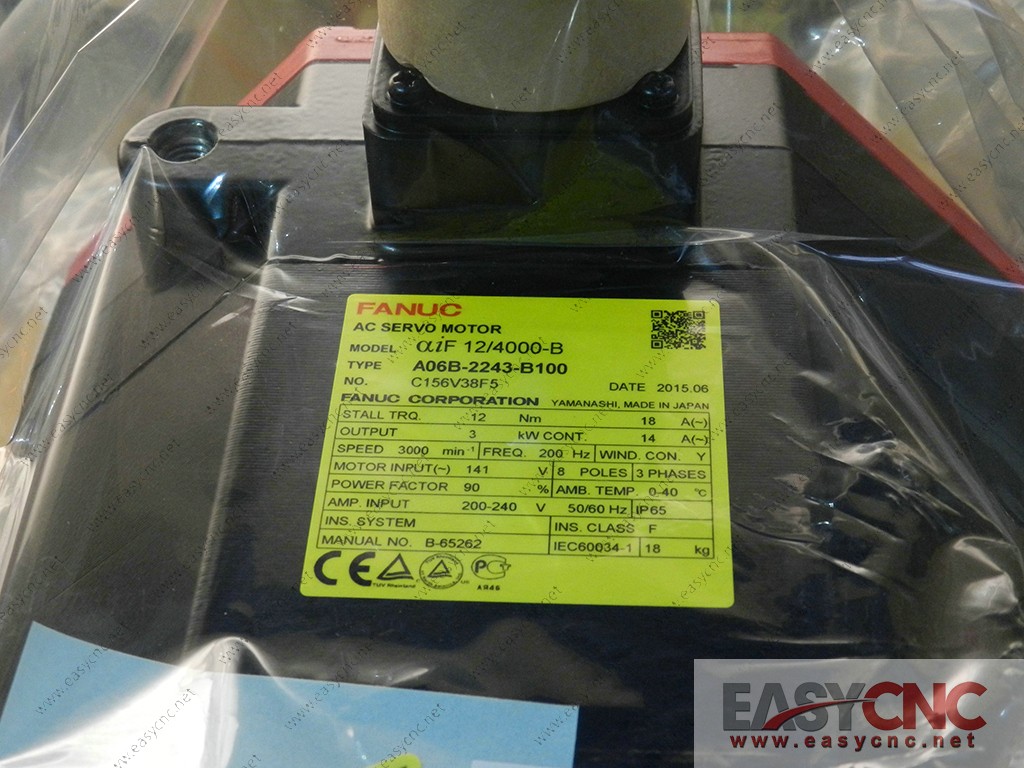 A06B-2243-B100 Fanuc ac servo motor aiF 12/4000-B new