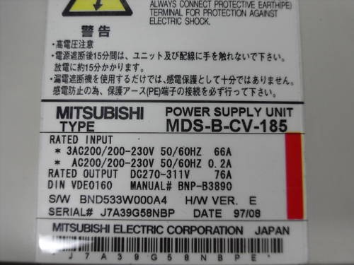 EASYCNC ONLINE SHOPPING MDS-B-CV-185 Mitsubishi power supply used