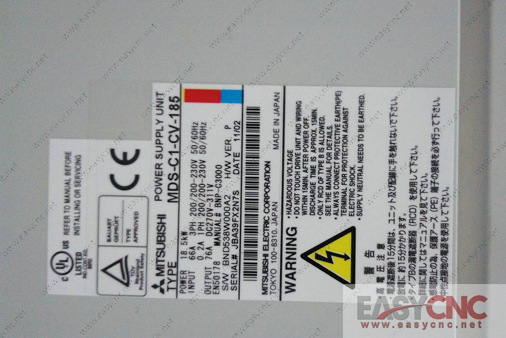 Easycnc Online Shopping Mds C1 Cv 185 Mitsubishi Power Supply Unit New And Original