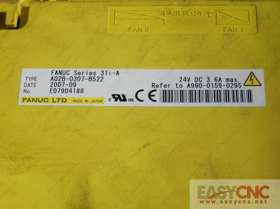 A02B-0307-B522 Fanuc series 31i-A used (please read the Product Description before ordering)
