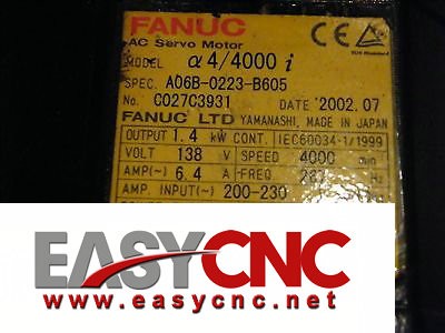 A06B-0223-B000 Fanuc AC servo motor aiF 4/4000 used
