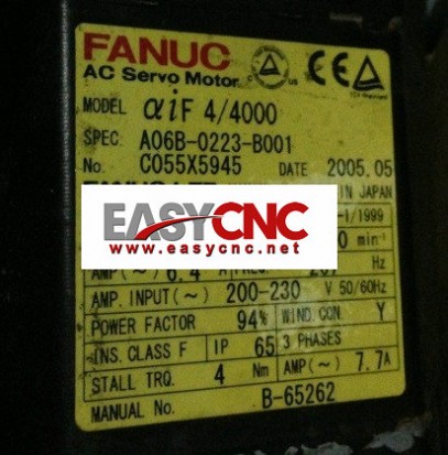 A06B-0223-B001 Fanuc ac servo motor aif 4/4000 used