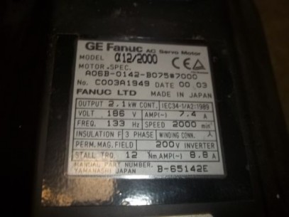 A06B-0142-B075 Fanuc ac servo motor used