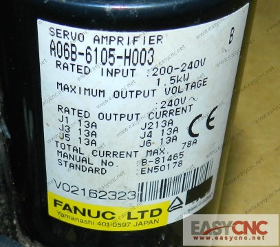 A06B-6105-H003 FANUC Servo Amplifier