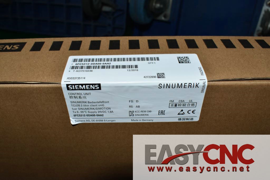 6FC5312-0DA00-0AA2 Siemens Sinumerik Control UNIT NEW
