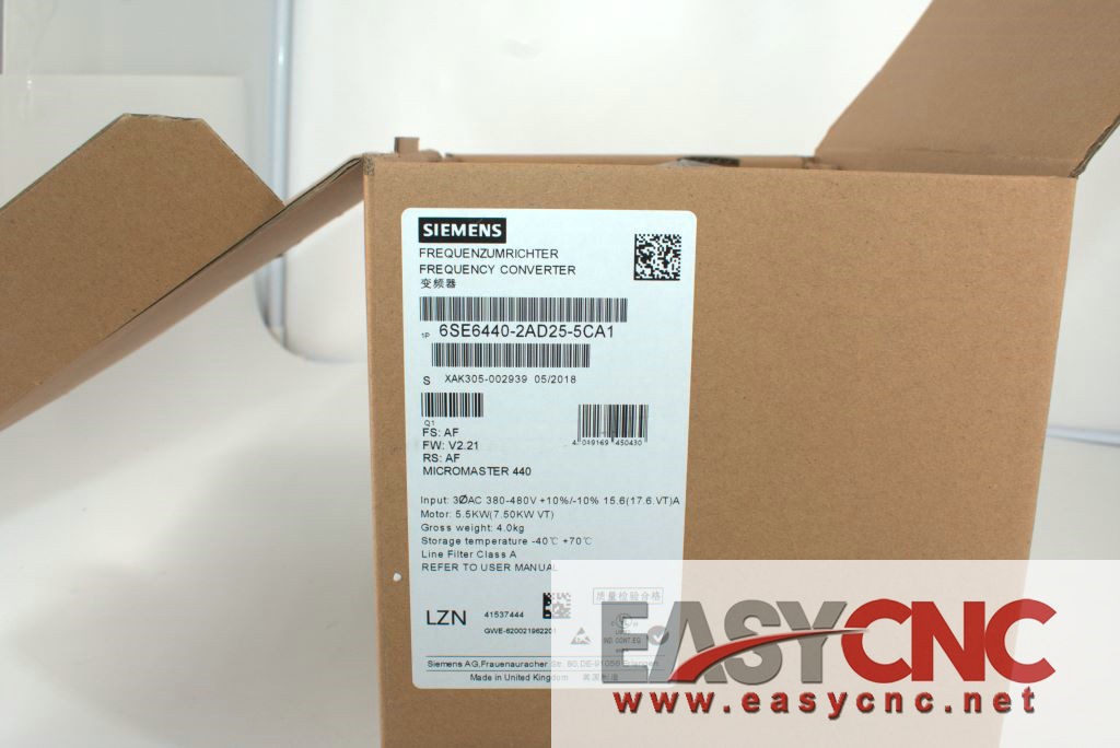 6SE6440-2AD25-5CA1 Siemens Frequency Converter NEW
