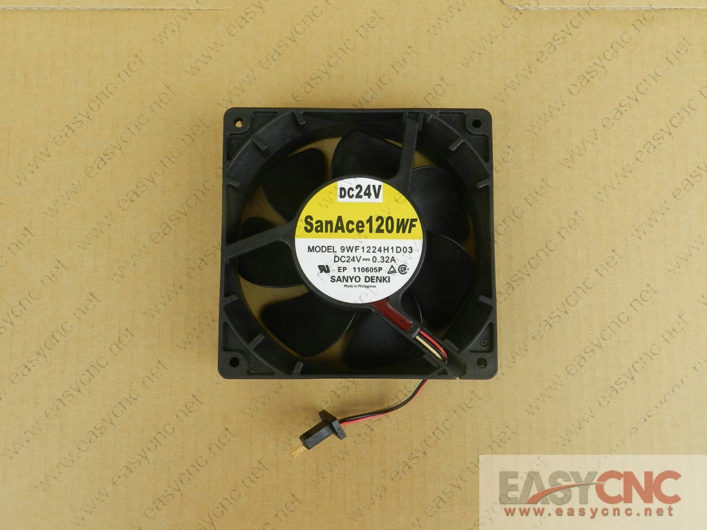 9WF1224H1D03 Sanyo fan with fanuc black connectors 120*120*38mm new and original