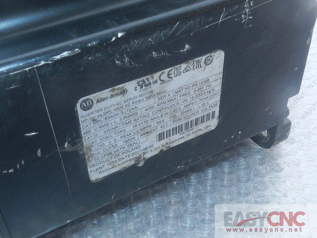 MPL-B540F-SJ72AA Allen-Bradley inverter duty ac servo motor used