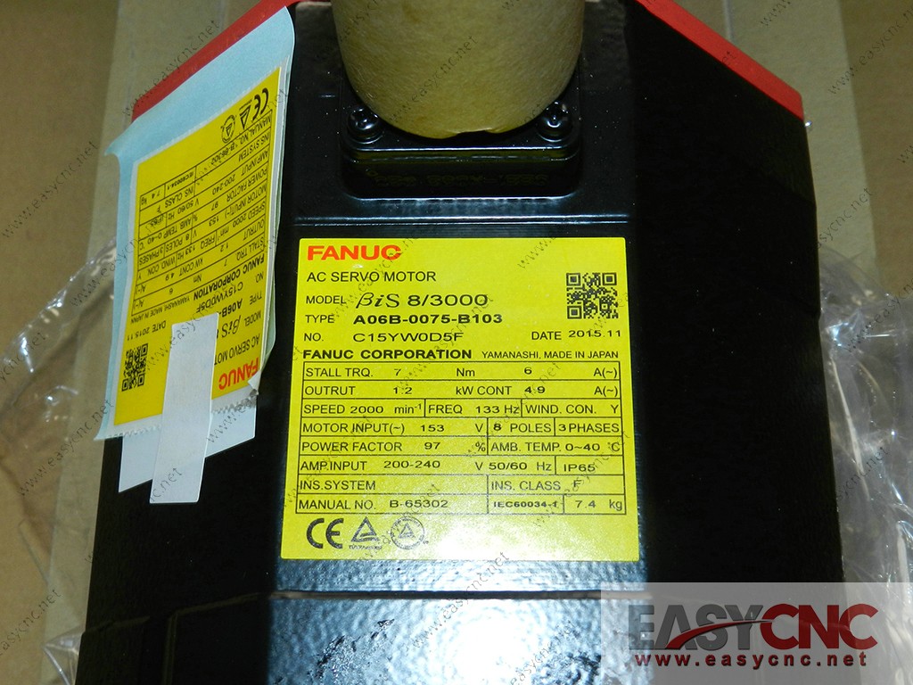 A06B-0075-B103 Fanuc AC servo motor Bis 8/3000 new and original
