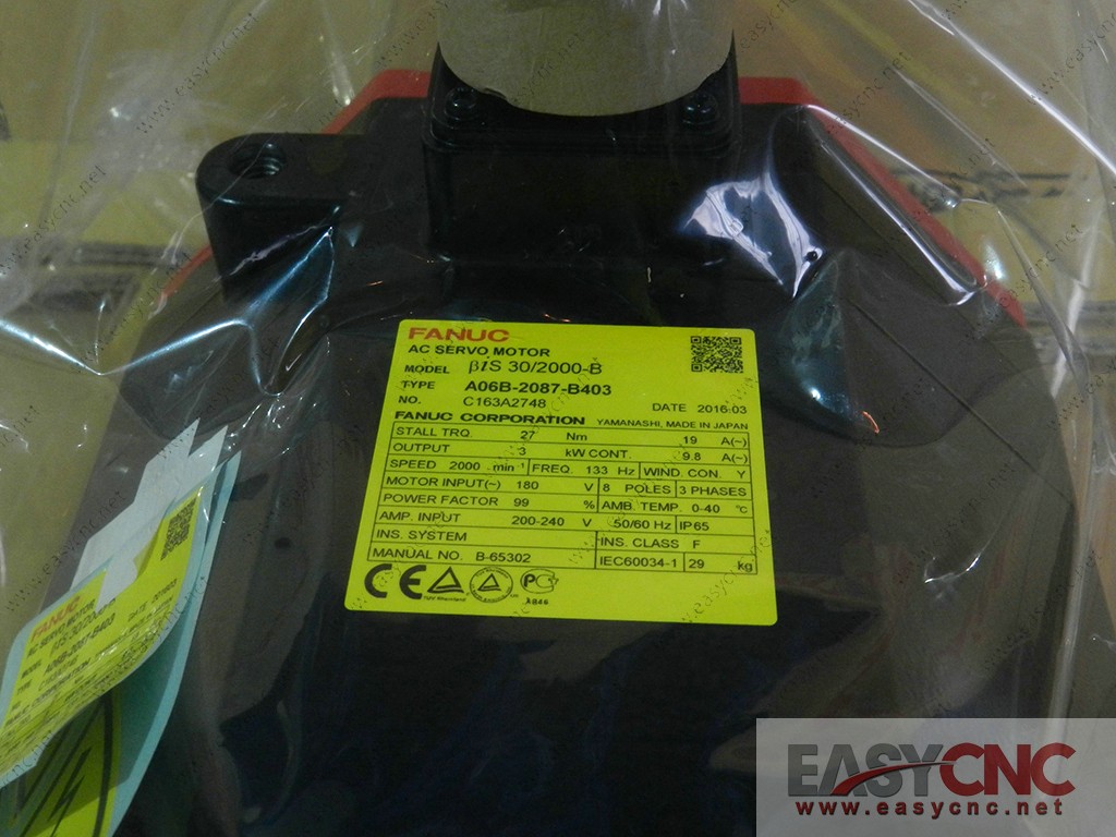 A06B-2087-B403 Fanuc ac servo motor  BiS 30/2000-B new and original