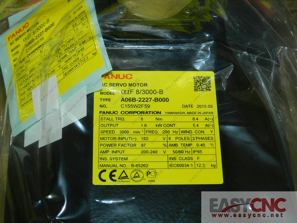 A06B-2227-B000 Fanuc ac servo motor aiF 8/3000-B new and original