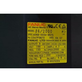 A06B-0034-B075 Fanuc AC Servo Motor B6/2000 New And Original