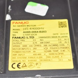 A06B-0064-B203 Fanuc AC Servo Motor BiS 4/4000HV Used