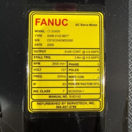 A06B-0123-B677 Fanuc AC Servo Motor a3/3000 Used