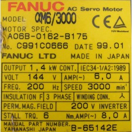 A06B-0162-B175 Fanuc AC Servo Motor aM6/3000 New And Original