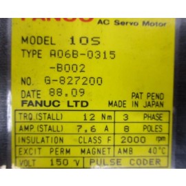 A06B-0315-B002 Fanuc AC Servo Motor 10S Used