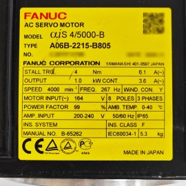 A06B-2215-B805 Fanuc AC Servo Motor aiS 4/5000-B New And Original