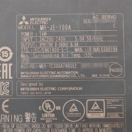 MR-JE-100A Mitsubishi AC Servo Drive Used